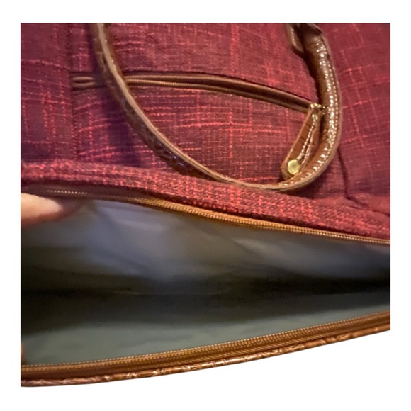 Samantha Brown Croc Embossed Burgundy Tote/Laptop Bag - Picture 9 of 16